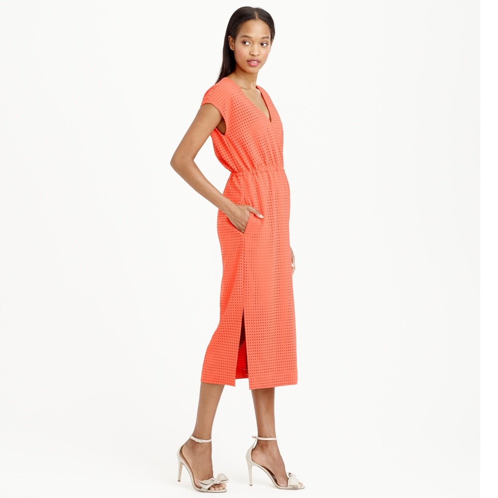 J.Crew Perforated Drapey Side Slit Dress P…